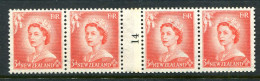 New Zealand 1953-59 QEII Definitives - Coil Pairs - 3d Vermilion - No. 14 - LHM (SG Unlisted) - Unused Stamps
