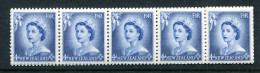 New Zealand 1953-59 QEII Definitives - Coil Strip - 4d Blue - Strip Of 16 MNH (SG Unlisted) - Nuevos