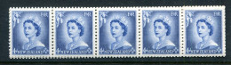 New Zealand 1953-59 QEII Definitives - Coil Strip - 4d Blue - Strip Of 16 MNH (SG Unlisted) - Neufs