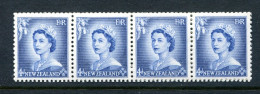 New Zealand 1953-59 QEII Definitives - Coil Strip - 4d Blue - Strip Of 8 MNH (SG Unlisted) - Ongebruikt