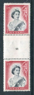New Zealand 1953-59 QEII Definitives - Coil Pairs - 1/- Black & Carmine - Vertical - Reading Upwards - No. 8 - LHM - Ongebruikt