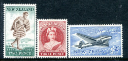 New Zealand 1955 Centenary Of First New Zealand Postage Stamps Set HM (SG 739-741) - Unused Stamps