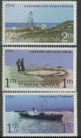 Turkmenistan:Unused Stamps Serie Ship Türkmen, Crater And Building, 1994, MNH - Turkmenistán