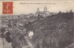 Delcampe - 49. SEGRE  CPA . ROCHER DES VIOLETTES SUR LES BORDS DE LA VERZEE. ANNEE 1917 + TEXTE - Segre