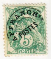 France - Type Blanc Préoblitéré - 1922 - 5c Vert Jaune - Surcharge Fine - Neufs