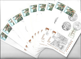 ANDORRA CORREO  ESPAÑOL 10 SOBRES  MATASELLADOS CON MATASELLOS ANDORRA Y ESPAÑA 75  (M.E.) - Used Stamps