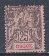 Obock N° 39 (.)  Timbres Type Groupe : 25 C. Noir Sur Rose, Neuf Sans Gomme Sinon TB - Unused Stamps