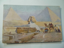 Cartolina  Inglese Illustratore "SPHYNX & PIRAMIDS CAIRO" - Sfinge