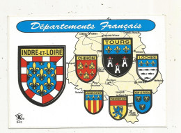 Cp, Carte à Système, Décor Adhésif , Autocollant , Départements Français, INDRE ET LOIRE, Vierge, Tours , Chinon, Loches - Mechanical