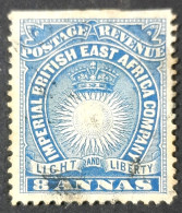 BRITISH EAST AFRICA 1895 8annas Sun & Crown Used SG12 CV£14 - Britisch-Ostafrika