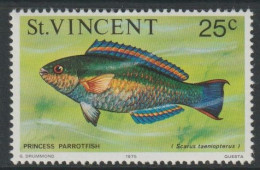 St Vincent 1975 Marine Life Parrot Fish 25c  MNH - Nuevos