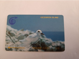 ASCENSION ISLAND   10 Pound BOOBY WHITE STERN/ BIRD   1CASC   USED  Old  Logo C&W **13325** - Ascension (Ile De L')