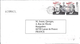 GRANDE-BRETAGNE. N°1833-4 De 1995 Sur 2 Enveloppes Ayant Circulé. Rowland Hill. - Rowland Hill