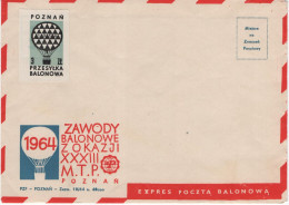 Poland Polska 1964 Balloon, Zawody Balonowe Poznan, Expres Poczta Przesylka Balonowa - Carnets