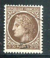 FRANCE- Y&T N°681- Oblitéré - 1945-47 Cérès De Mazelin