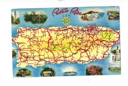 Carte De L'île,Expédié à Kessel-Lo (Belgique). - Puerto Rico