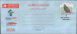 Pakistan : Inland Old Limited Edition Envelope " National Bird Chakor " 2nd Die Print - Pakistan