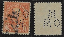 USA United States 1917/1952 Stamp With Perfin WO/W By Woodmen Of The World From Omaha Lochung Perfore - Zähnungen (Perfins)