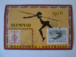 Australia-Melbourne 1956:Carte Maximum Olympiade Timbre Stade Pr.+Insb.'64/Olympiad Maxicard Main Stad.+Insbr.'64 Stamps - Maximumkaarten