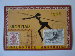 Australia-Melbourne 1956:Carte Maximum Olympiade Timbre Stade Pr.+Insb.'64/Olympiad Maxicard Main Stad.+Insbr.'64 Stamps - Maximumkaarten