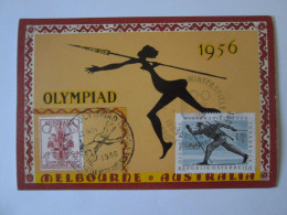 Australia-Melbourne 1956:Carte Maximum Olympiade Timbre Stade Pr.+Insb.'64/Olympiad Maxicard Main Stad.+Insbr.'64 Stamps - Cartes-Maximum (CM)