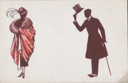 Romania - Lady With Hat And Gentleman With Job - Domn Si Doamna - Silhouettes - Illustrateur - Silhouettes