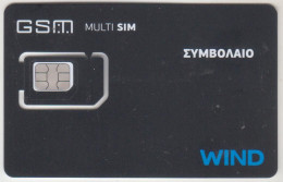 GREECE - Multi Sim, Contract (Matt Surface/Short Barcode), WIND GSM Card, Mint - Griechenland