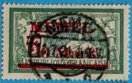 Memel 1921 20 M On 45 C Overprint 1 Value Cancelled 2304.3011 Mark-bar Distance 1.9 Mm - Autres & Non Classés