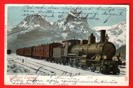 HA1-14 Suisse Train De Montagne Gotthard Express  Dos Simple. Circulé 1904  - Trenes