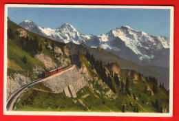 HA1-15 Suisse Train De Montagne Intgerlaken Jungfrau  . Circulé 1935 Timbre Manque  - Trenes
