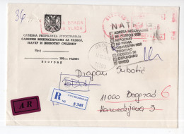 1996. YUGOSLAVIA,SERBIA,BELGRADE,AR RECORDED COVER,RETURNED,NOT COLLECTED,SCIENCE MINISTRY HEADED COVER - Storia Postale