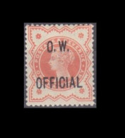 1896 Great Britain  D64 Queen Victoria - Overprint - OFFICIAL O.W. 150,00 € - Unused Stamps
