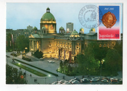 1985. YUGOSLAVIA,SERBIA,BELGRADE,MAXIMUM CARD,FDC,PARLIAMENT BUILDING - Tarjetas – Máxima