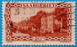 Saaegebiet Sarre 1926 20 C Plate Flaw Point In 2"0": Mi 110 I 1 Value Cancelled 2304.3019 - Other & Unclassified