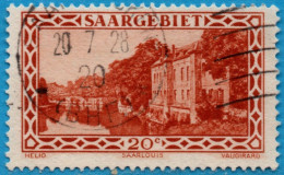 Saaegebiet Sarre 1926 20 C Plate Flaw Point In 2"0": Mi 110 I 1 Value Cancelled 2304.3019 - Sonstige & Ohne Zuordnung