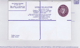 Ireland Registered Envelopes 1980 44p Violet Size G, Compensation £50/£6.35, Fresh Mint - Postwaardestukken