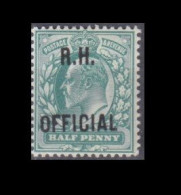 1902 Great Britain D74 King Edward VII - Overprint - R.H.OFFICIAL 300,00 € - Nuevos