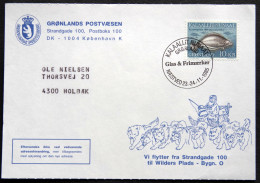 Greenland Special Cancel Card NÆSTVED Glas & Frimærker 1985 Dog Sled Attalage De Chiens Cachet ( Lot 603 ) - Lettres & Documents