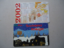 BULGARIA USED CARDS NEW YEAR  SANTA CLAUS  CALENDAR - Weihnachten