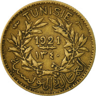 Monnaie, Tunisie, Muhammad Al-Nasir Bey, 50 Centimes, 1921, Paris, TTB, Argent - Tunisie