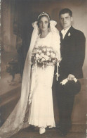 Marriage Souvenir Bride And Groom Couple Real Photography 1934 - Noces