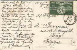 ESPERANTO - VIGNETTE "ONI KORESPONDU EN ESPERANTO" POSTALLY CANCELLED ON POSTCARD FROM HUNGARY TO BELGIUM - 1908 - Esperanto