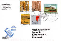 Brief Von 6804 4702 Wallern Mit 80 Cent Mischfrankatur Deuerserien Auf FDC Liechtenstein 2023 - Covers & Documents