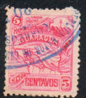 NICARAGUA 1896 1897 MAP 5c USED USATO OBLITERE' - Nicaragua