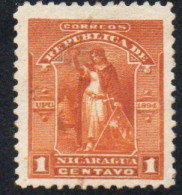 NICARAGUA 1894 VICTORY 1c MH - Nicaragua