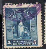 NICARAGUA 1894 VICTORY 5c USED USATO OBLITERE' - Nicaragua