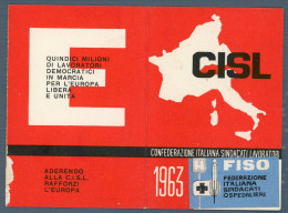 °°° Tessera - Cisl 1963 °°° - Membership Cards