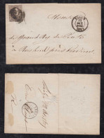 Belgium 1859 Cover LIEGE X VERVIERS 10c - 1849-1865 Medaillons (Varia)