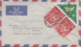 1963. PAKISTAN. 40 P NEW CONSTITUTION + Pair 7 P Art-bottle On Cover BY AIR MAIL To Jed... (Michel 165 + 170) - JF439790 - Pakistan