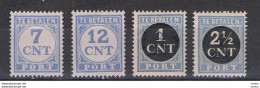 PAESI  BASSI:  1921/23  TASSE  -  4  VAL. L. -  YV/TELL. 63//70 - Postage Due